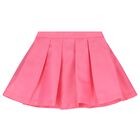 Girls White & Pink Floral Skirt Set, 1, hi-res