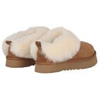 Girls Chestnut Brown Tazzelle Suede Mules, 1, hi-res