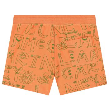 Boys Orange Logo Shorts