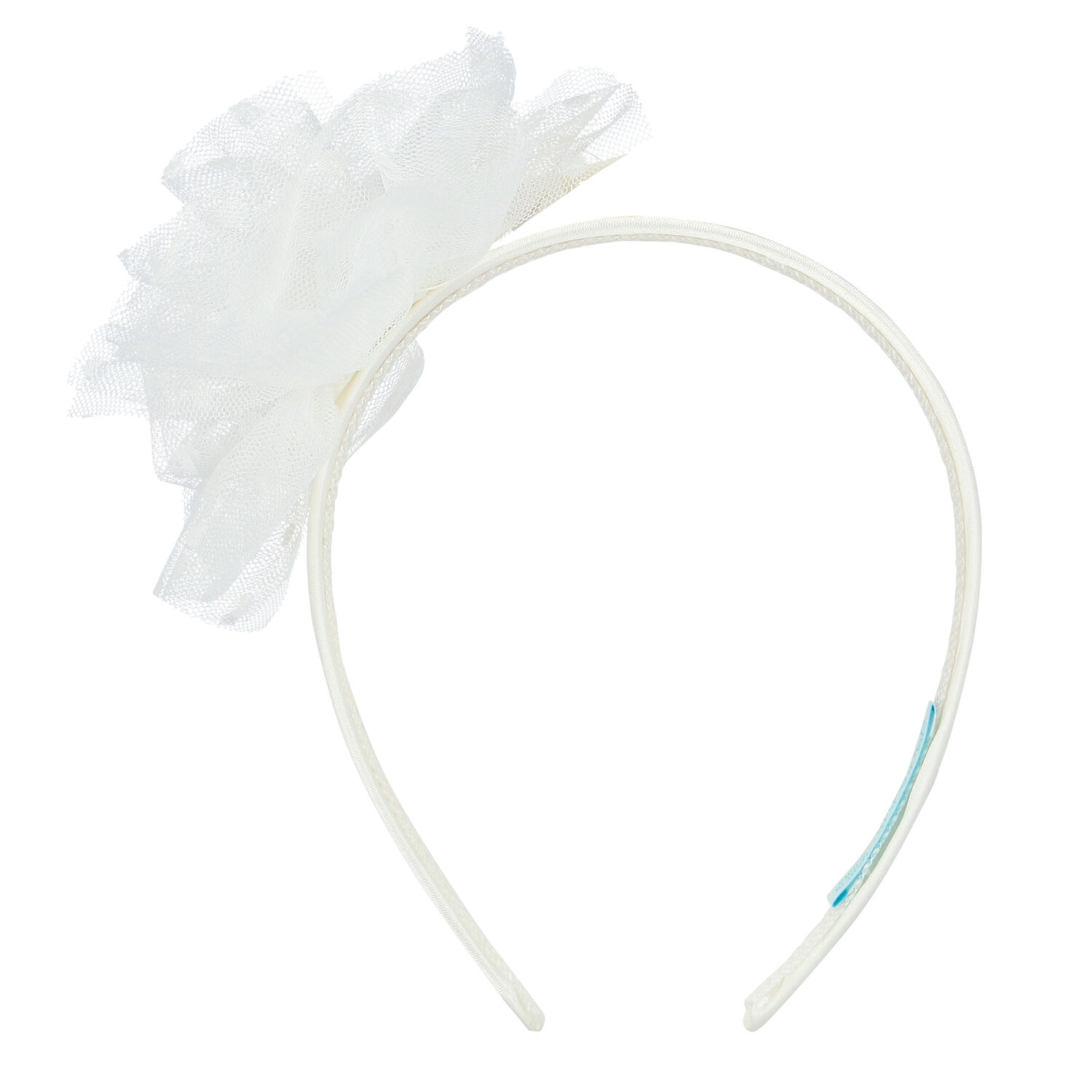 Girls White Tulle Flower Headband, 4, hi-res image number null