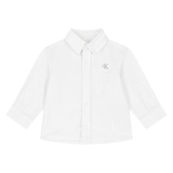 Younger Boys White Logo Shirt