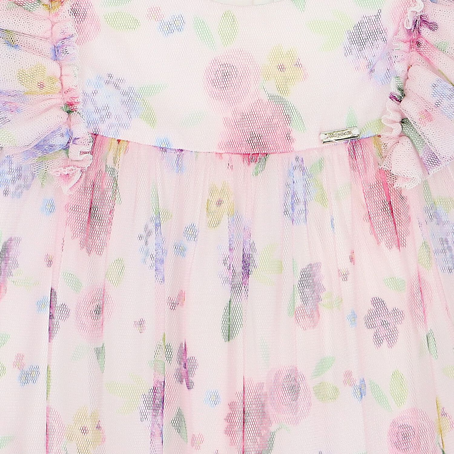 فستان بنات بطبعة الزهور باللون الوردي, 1, hi-res