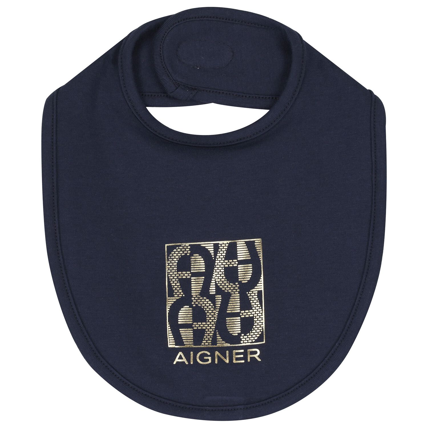 Baby Boys Navy Blue & Gold Bib, 3, hi-res