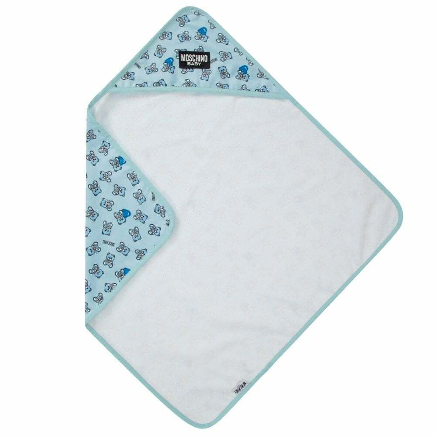 Baby Blue Teddy Hooded Towel, 1, hi-res