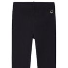 Girls Black Logo Leggings, 2, hi-res