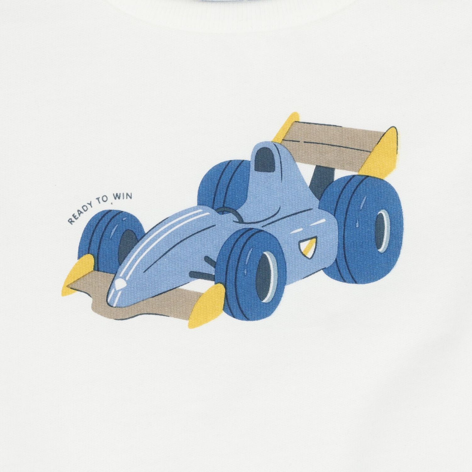 Younger Boys White, Blue & Beige Racing Car Tracksuit Set ( 3 Piece ) , 1, hi-res