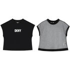 Girls Black & Silver Logo Milano Jersey 2-in-1 T-Shirt, 1, hi-res