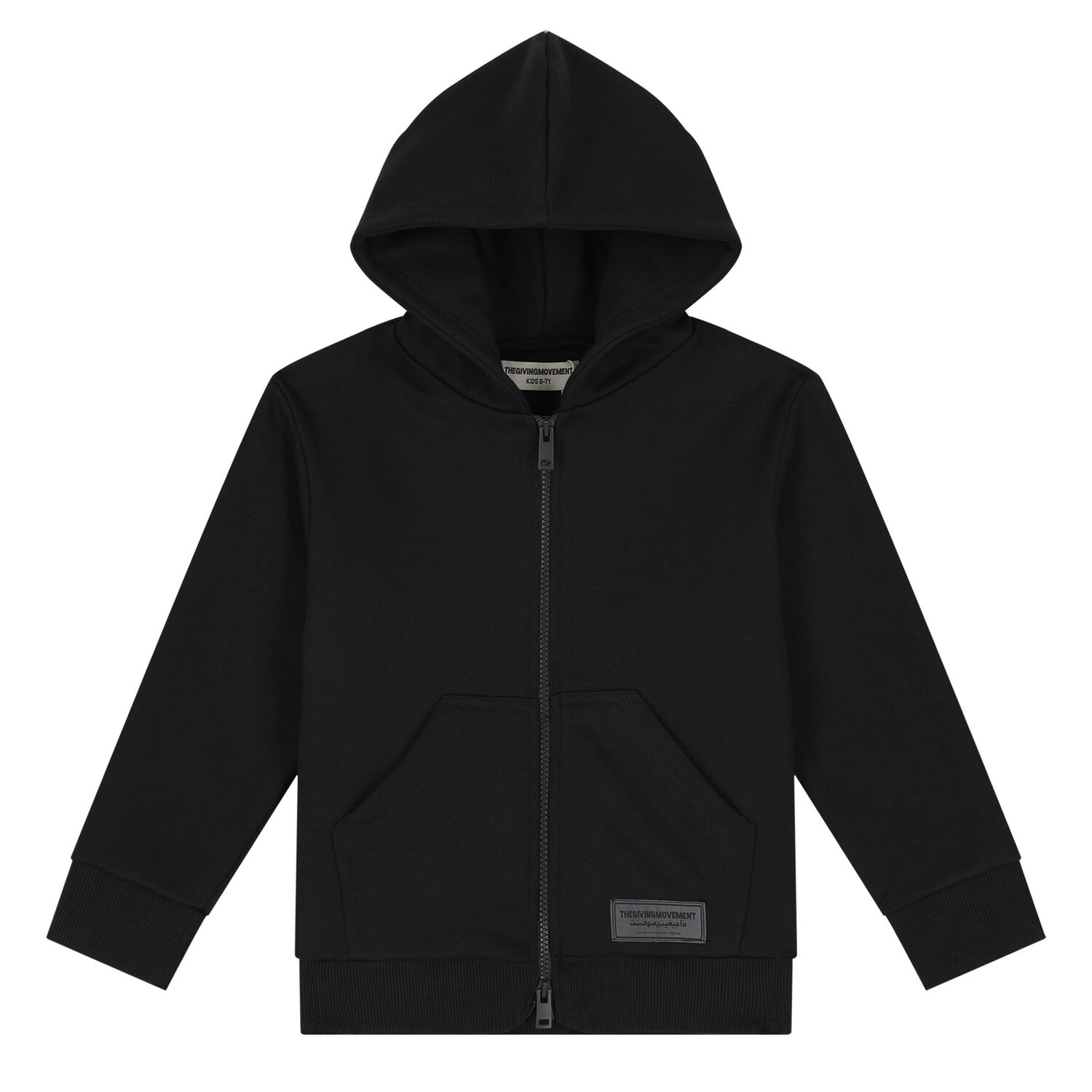 Black Logo Hooded Zip Up Top, 3, hi-res image number null