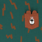 توب أولاد بأكمام بطبعة الدب باللون الاخضر, 1, hi-res