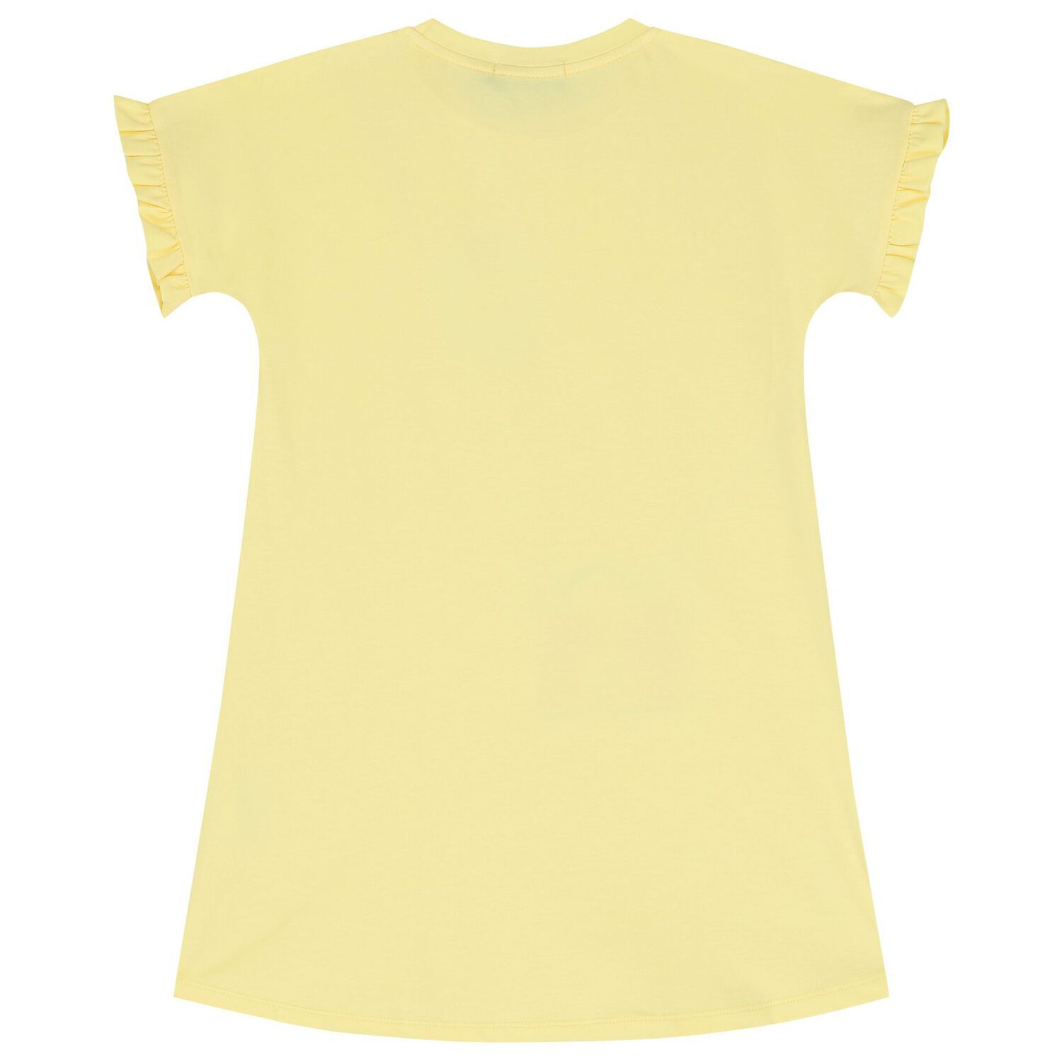 فستان بنات بطبعة حقيبة بالشعار باللون الأصفر, 1, hi-res