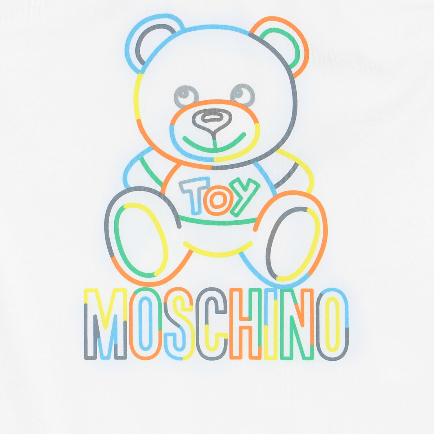 Girls White Teddy Logo Swimsuit, 1, hi-res image number null