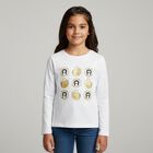 Girls White Logo Long Sleeve Top, 1, hi-res