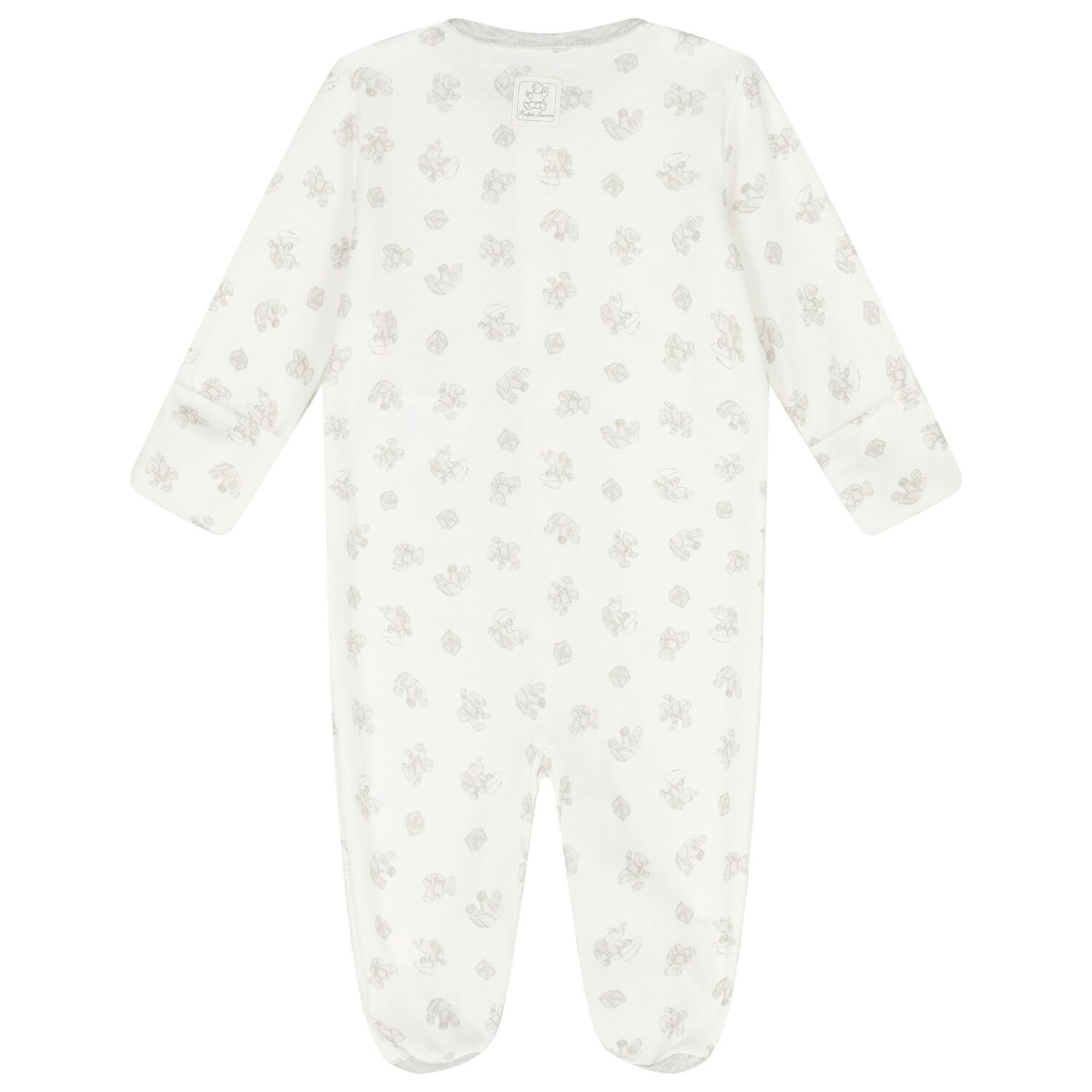 Baby Boys White Polo Bear Babygrow, 1, hi-res