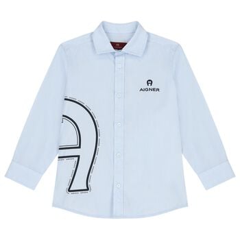 قميص اولاد بالشعار باللون الازرق 