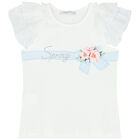 طقم تنورة بطبعة الزهورباللون الأبيض والوردي, 1, hi-res