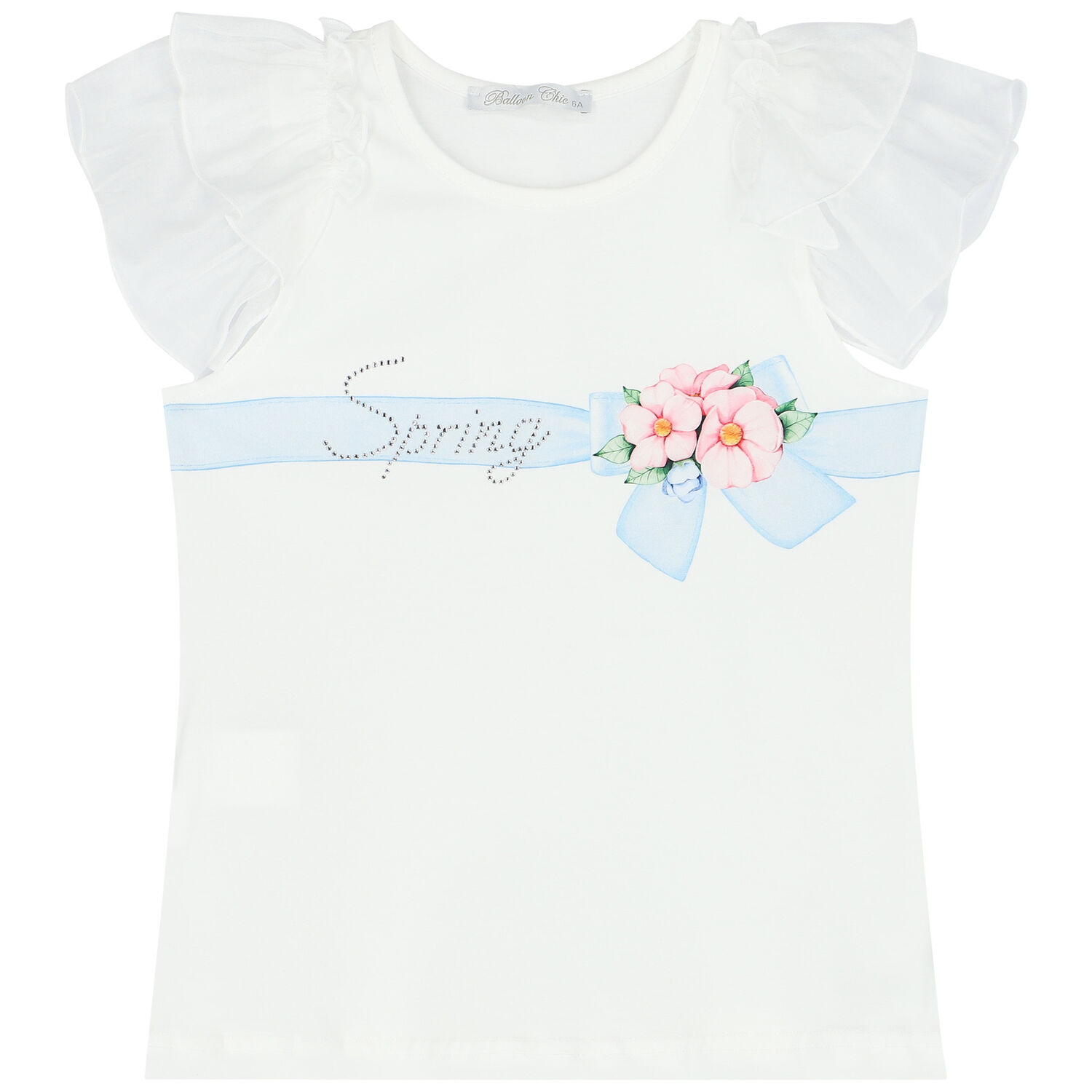 طقم تنورة بطبعة الزهورباللون الأبيض والوردي, 1, hi-res