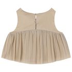 Girls Gold Pleated Skirt Set, 1, hi-res