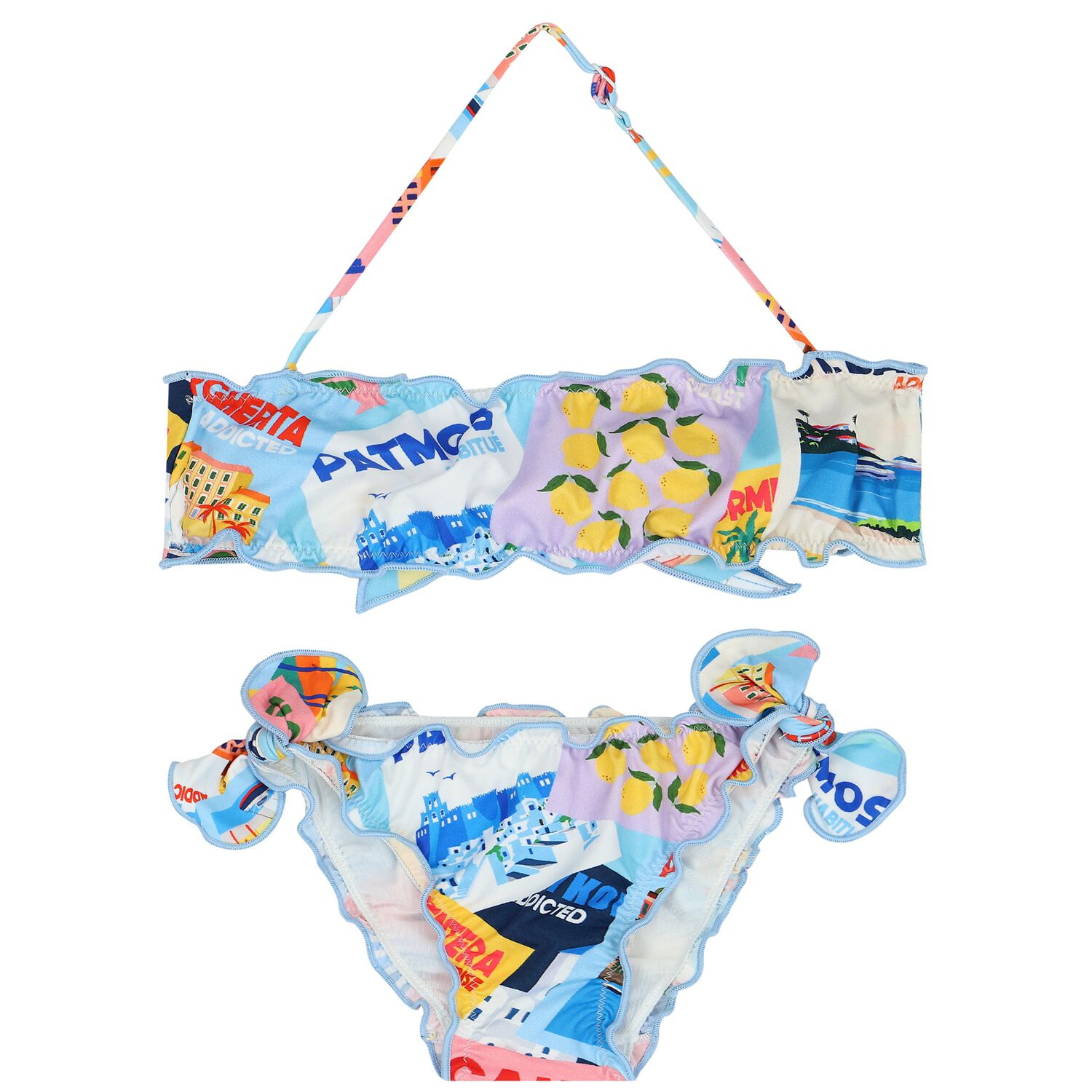 مايوه بنات بكيني باللون الأزرق, 1, hi-res