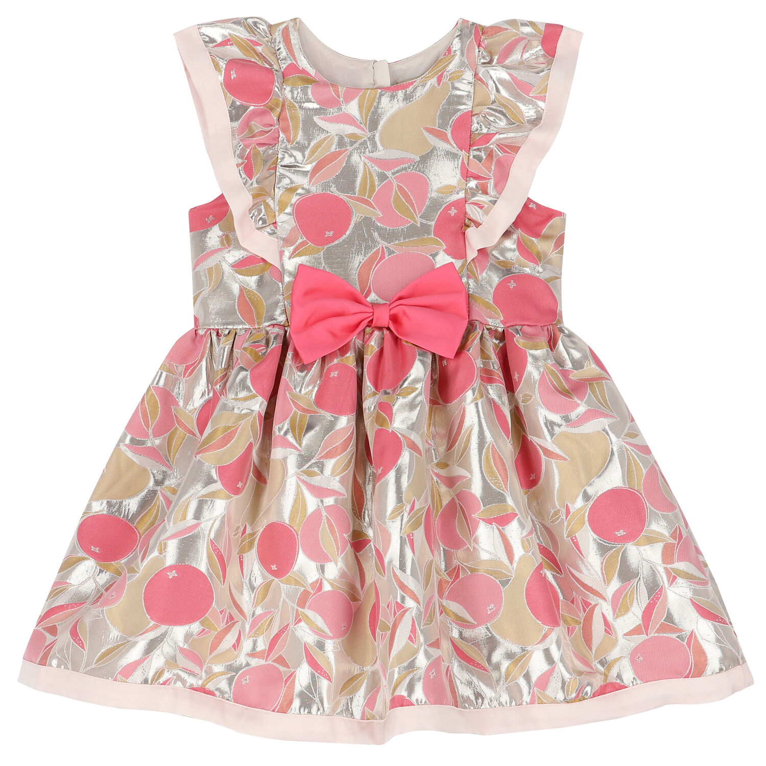 Girls Pink & Silver Jacquard Dress, 1, hi-res image number null