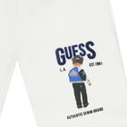 Boys White Teddy Bear Logo Shorts, 1, hi-res