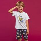 Boys White & Grey Shorts Set, 1, hi-res