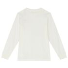 Boys Ivory Logo Long Sleeve Top, 2, hi-res