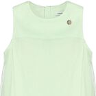 Girls Green Satin & Tulle Sparkle Dress, 1, hi-res