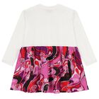 Girls Pink & White Logo Orchidee Dress, 1, hi-res