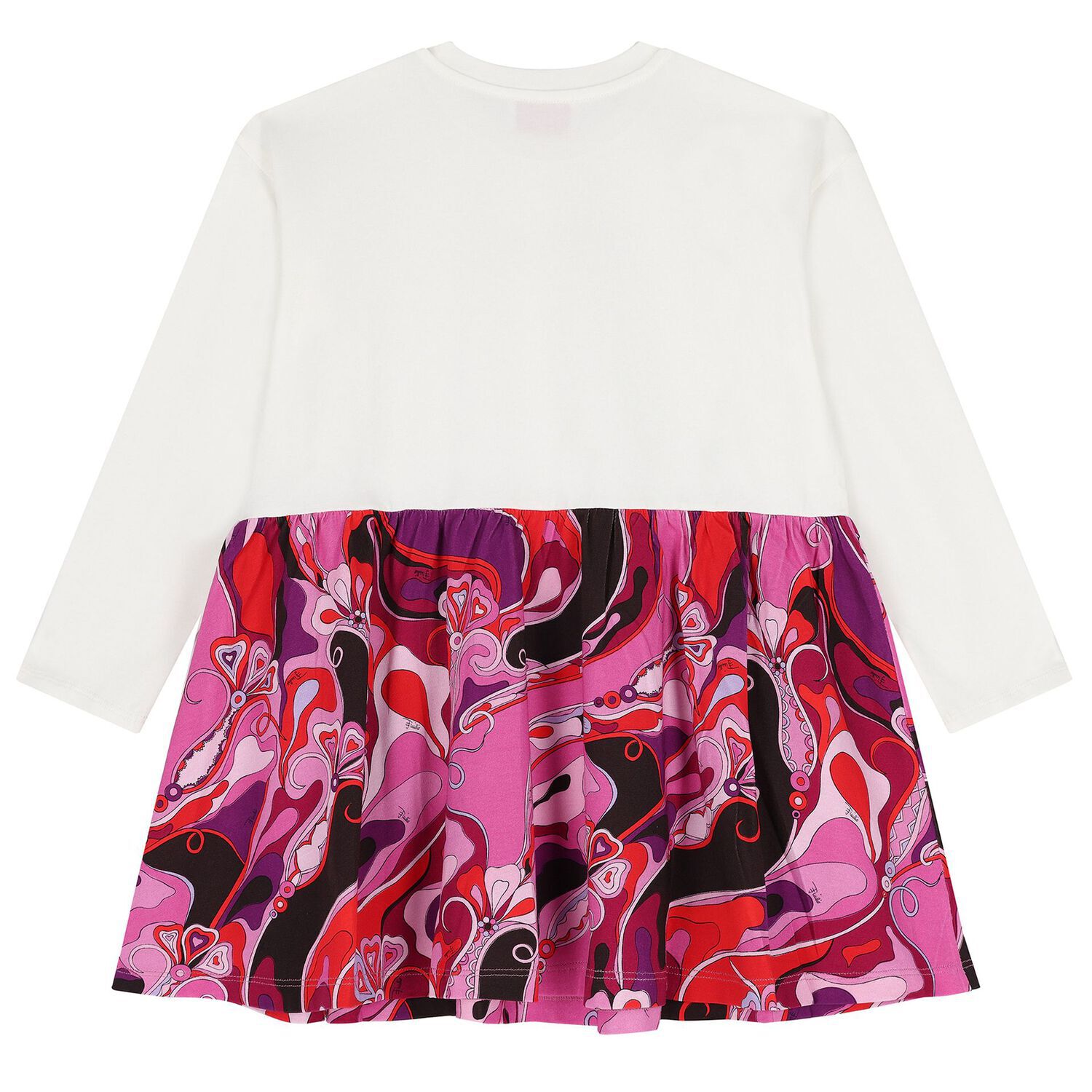 Girls Pink & White Logo Orchidee Dress, 1, hi-res