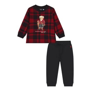 Baby Boys Red & Black Tartan Tracksuit