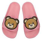 Girls Pink Teddy Bear Logo Sliders, 2, hi-res