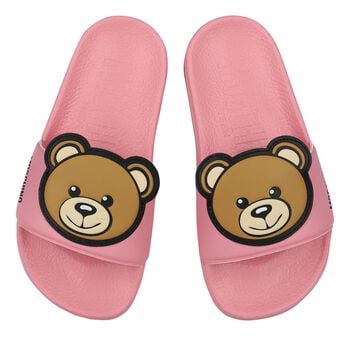 Girls Pink Teddy Bear Logo Sliders