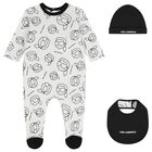 Baby Boys White & Black Ikonik Babygrow Gift Set, 1, hi-res