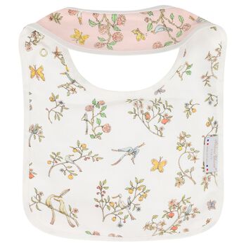 Baby Girls Pink & Ivory In Bloom Bib