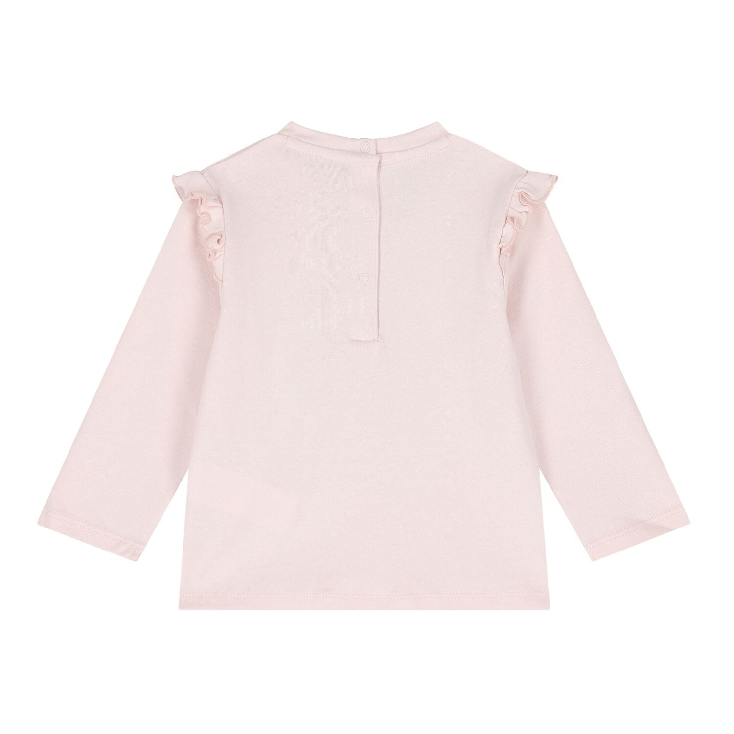 Baby Girls Pink Leopard Long Sleeve Top, 1, hi-res