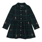 Baby Girls Green & Black Tartan Dress Set, 1, hi-res