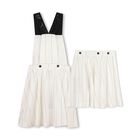 Girls Ivory Pinstripe 2 in 1 Pinafore Dress, 1, hi-res