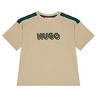 Boys Beige Logo T-Shirt, 2, hi-res