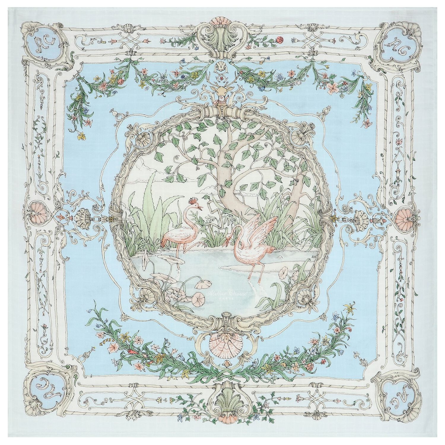 بطانية قماط بطبعة باللون الأبيض والأزرق للأطفال , 1, hi-res image number null