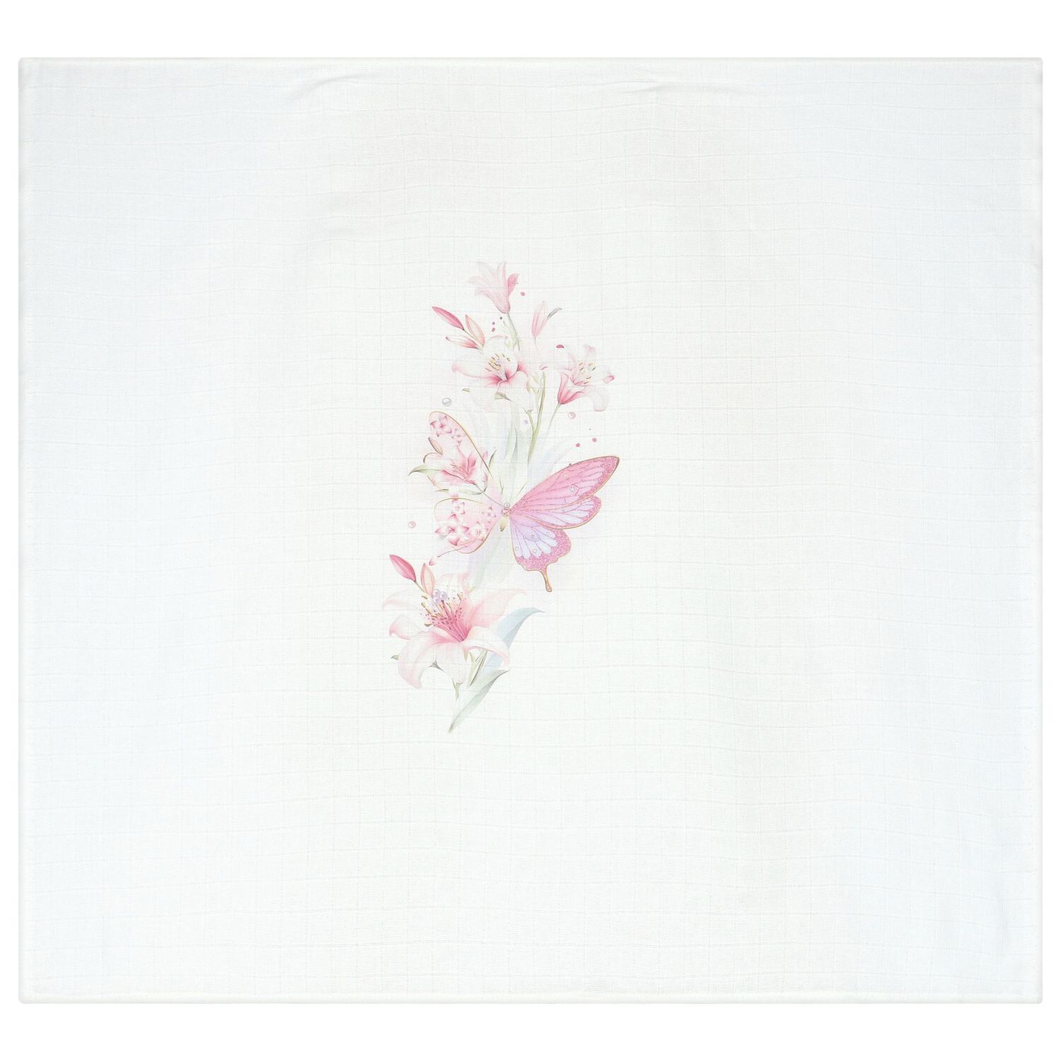 Baby Girls White & Pink Muslin Swaddles (3-Pack), 6, hi-res