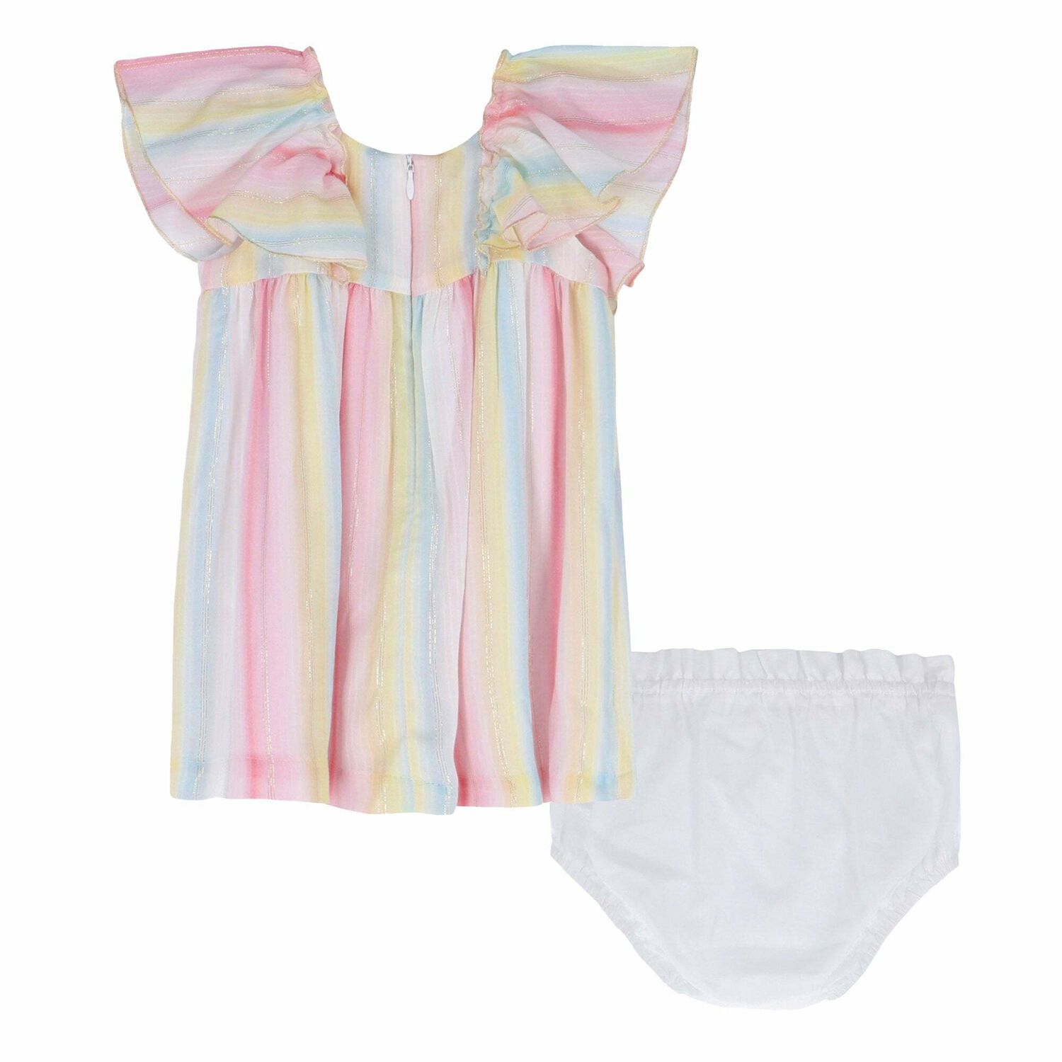 Younger Girls Pastel Stripe Dress, 1, hi-res image number null