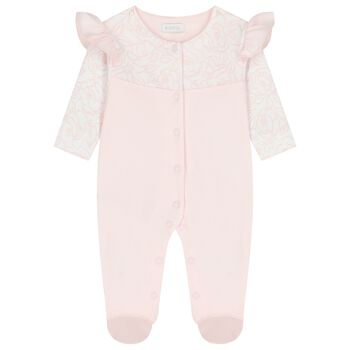 Baby Girls Pink Floral Babygrow