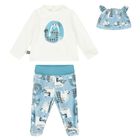 Baby Boys Ivory & Blue Trousers Set, 2, hi-res