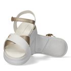Girls White & Gold Logo Sandals, 1, hi-res