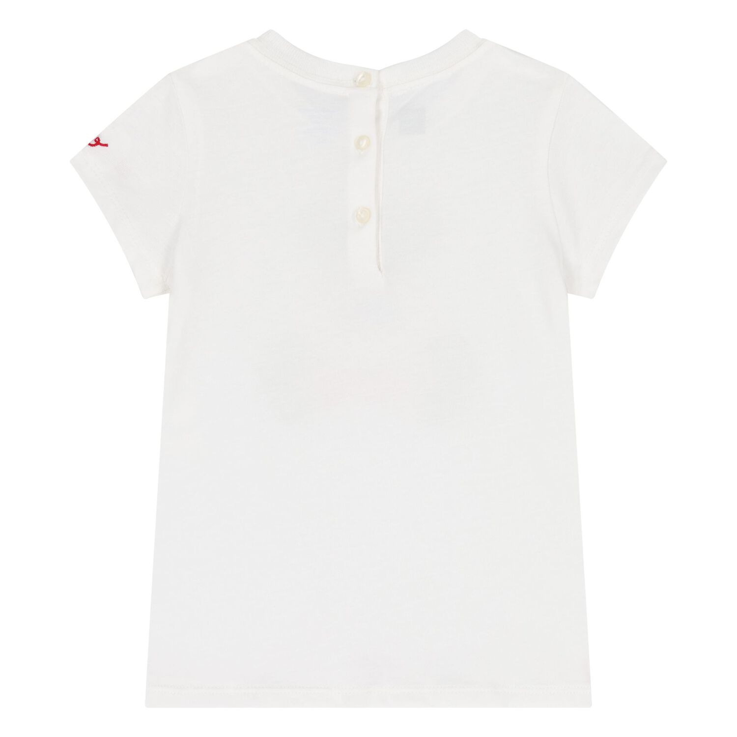 تي شيرت بولو بشعار دب باللون العاجي للبنات, 1, hi-res