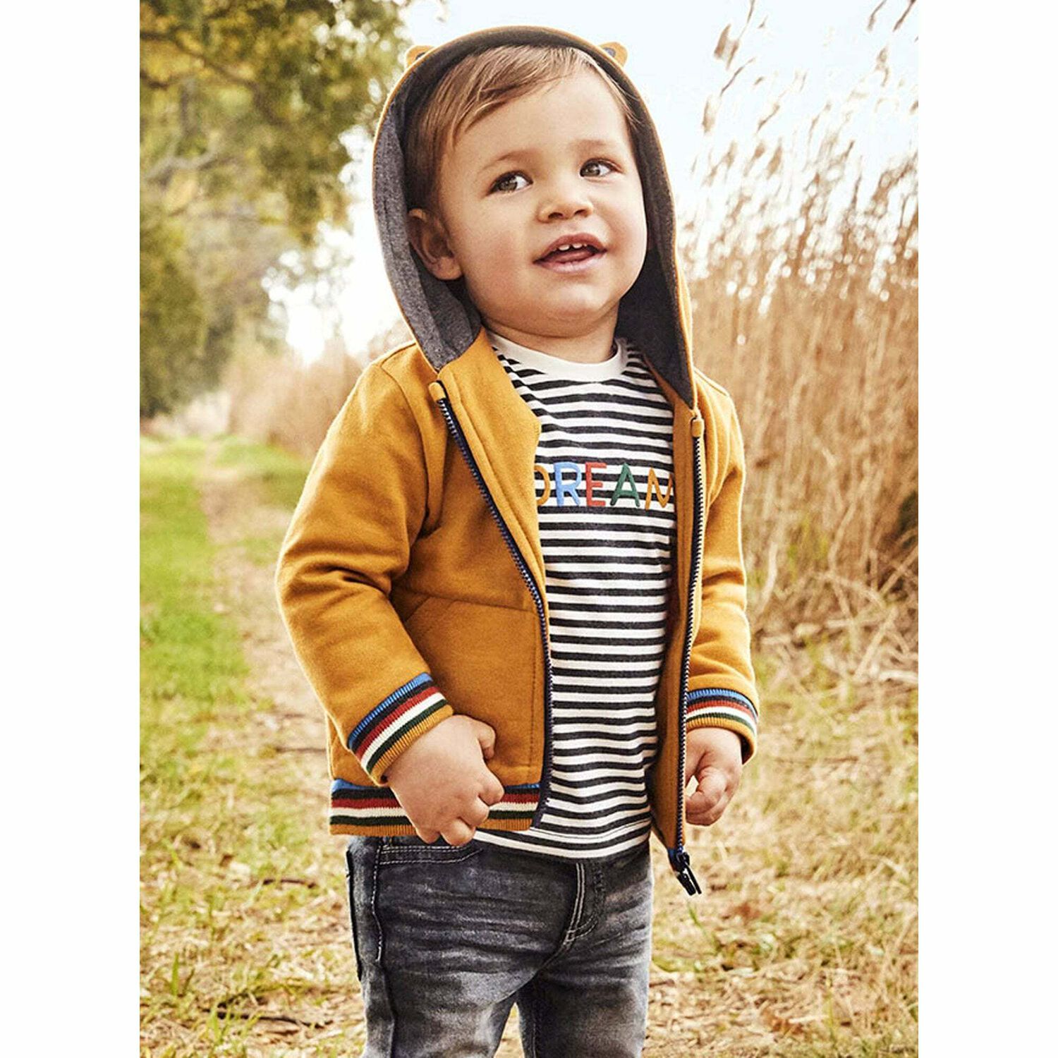 توب باكمام باللون العاجى والاسود للاولاد (قطعتين), 1, hi-res image number null