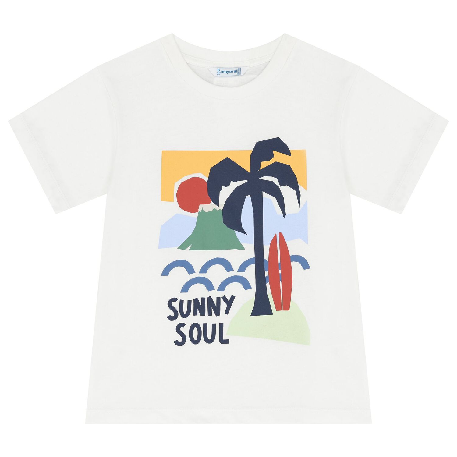 Boys White & Red Palm Tree Shorts Set, 2, hi-res image number null