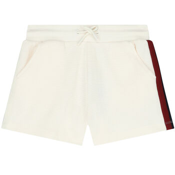 Girls Ivory Logo Ribbed Shorts