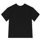 طقم أولاد شورت بالشعار باللون الأسود, 1, hi-res