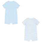 Baby Boys Blue & White Rompers ( 2 Pack ), 2, hi-res